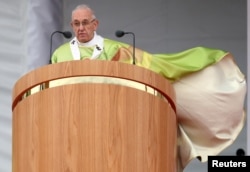 Pope Francis leads the World Meeting of Families closing mass in Phoenix Park, Dublin, Ireland, Aug. 26, 2018.