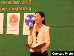 Sok Sikieng, a woman working in empowering women in technology and a Technovation Ambassador in Cambodia. (Courtesy Photo)