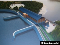 FILE: A model of Don Sahong dam.