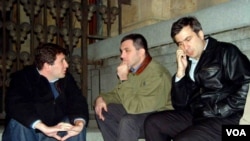 ერთ დროს მოკავშირეები - გიგი უგულავა, გიგა ბოკერია და მიხეილ სააკაშვილი.