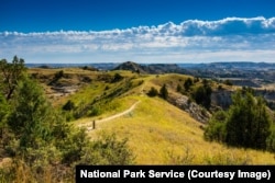 A hiking trail in the South Unit of the park