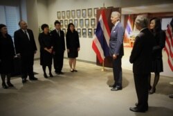 Vice President Joe Biden signed a book of condolences at the Thai Embassy in Washington, D.C. to mourn the passing of Thai King Bhumibol Adulyadej on October 18, 2016.