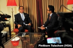 The Prime Minister and Minister of Defense of Thailand, General Prayut Chan-o-cha speaks with VOA Thai in NYC. Sept, 25 2019.