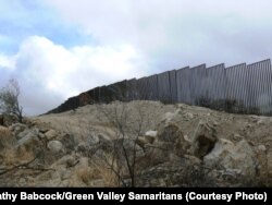 The border fence at Sasabe, Arizona, looking south into Sonora, Mexico.