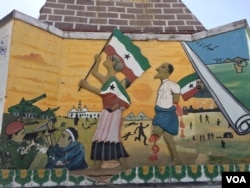 Memorial to victims of Somaliland’s civil war, from 1988 to 1991, in Hargeisa, Somaliland, March 31, 2016. (J. Craig/VOA)