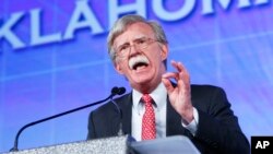 FILE - Former U.S. ambassador to the U.N. John Bolton speaks at the Southern Republican Leadership Conference in Oklahoma City, Oklahoma, May 22, 2015. Many diplomats reportedly feared a return of Bolton, who held the job in 2005 and 2006. He is still said to be under consideration for secretary of state.