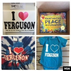 Merchandise from the 'I Love Ferguson' shop. (Victoria Macchi/VOA News)
