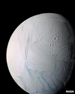 Enceladus, one of moons of Saturn, as seen by NASA's Cassini spacecraft. (Photo: NASA)