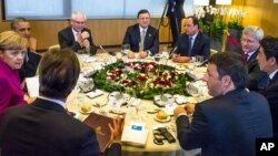 Para pemimpin G7 dalam KTT G7 di Brussels, Belgia (4/6). (AP/Geert Vanden Wijngaert) 