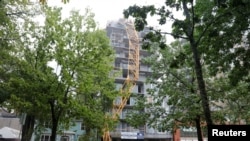 Uragan Dorijan u Halifaksu u Kanadi bio je dovoljno jak da obori dizalicu, 7. septembra 2019.