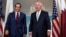 Secretary of State Rex Tillerson (right) meets with ‎Qatari Foreign Minister Sheikh Mohammed bin Abdulrahman Al Thani, June 27, 2017, at the State Department in Washington.