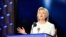 Hillary Clinton formally accepts the Democratic Party's nomination for President on the fourth night of the Democratic National Convention in Philadelphia, July 28, 2016. (A. Shaker/VOA)
