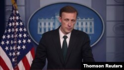 제이크 설리번 백악관 국가안보보좌관이 17일 아프가니스탄 상황에 관해 브리핑하고 있다.