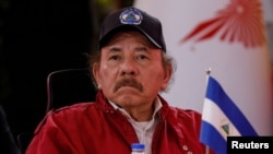FILE - Nicaragua's President Daniel Ortega attends the Alba summit, in Caracas, Venezuela, April 24, 2024.
