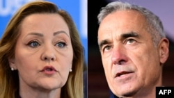 Fotografije Elene Laskoni i Kalina Georgeskua koji su u nedjelju trebali da učestvuju u drugom krugu izbora za predsjednika Rumunije. (Foto: AFP/Daniel Mihailescu)