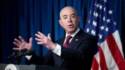 FILE - Homeland Security Secretary Alejandro Mayorkas updates reporters on the effort to resettle vulnerable Afghans in the United States, in Washington, Sept. 3, 2021.