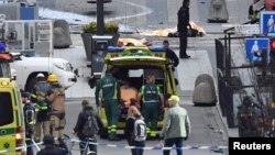 A truck crashed into a department store in what some are calling a "terror attack" in Stockholm, Sweden, April 7, 2017.
