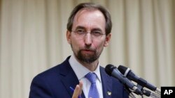 FILE - U.N. High Commissioner for Human Rights Zeid Ra’ad al-Hussein says both sides are at fault in the recent surge in Israeli-Palestinian violence.