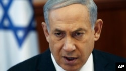 Israel's Prime Minister Benjamin Netanyahu attends a Cabinet meeting at his office in Jerusalem, May 26, 2015.