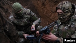 Military drone operators in eastern Ukraine