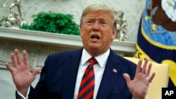 Presiden Donald Trump di Kantor Oval, Gedung Putih, Washington, D.C., 20 September 2019. (AP Photo/Evan Vucci)