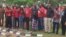 Les activistes du groupe Bring Back Our Girls à la place de l’Unité à Abuja, le 5 octobre 2019. (VOA/Gilbert Tamba)