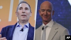 جف بزوس (راست) مدیرعامل آمازون و اندی جیسی گزینه مدیرعاملی آینده این شرکت