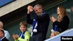 FILE - Chelsea owner Roman Abramovich applauds fans after winning the Premier League. (Reuters / Hannah McKay Livepic)