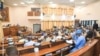 Une vue du parlement lors de la plénière avant le vote de la loi sur l'avortement, le 25 octobre 2021, à Cotonou. 