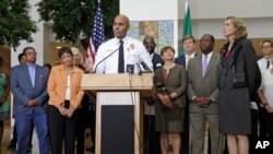 Charlotte, North Carolina, Police Chief Kerr Putney speaks during a news conference, Sept. 22, 2016, following Tuesday's fatal police shooting of Keith Lamont Scott, an African American, in Charlotte, North Carolina.