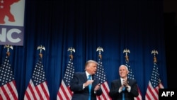 24일 미국 노스캐롤라이나주 샬럿에서 열린 공화당 전당대회에서 도널드 트럼프 대통령과 마이크 펜스 부통령을 올해 11월 대선 후보로 공식 지명했다.