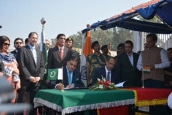 Senior Pakistani and Indian officials signed a landmark border crossing deal to facilitate Indian Sikh pilgrims, Oct. 24, 2019.