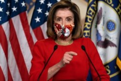 House Speaker Nancy Pelosi, of Calif., speaks during her weekly briefing, Dec. 4, 2020, on Capitol Hill in Washington.