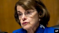FILE - Sen. Dianne Feinstein, D-Calif., is pictured during a Senate Judiciary Committee hearing on Capitol Hill in Washington, May 16, 2016. 