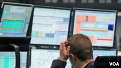 Trader monitoring markets in Europe (file photo)