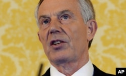 British former Prime Minister Tony Blair holds a press conference at Admiralty House, London, July 6, 2016.