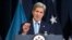 រូបឯកសារ៖ លោក ចន ឃែរី (John Kerry) រដ្ឋ​មន្ត្រី​ការបរទេស​សហរដ្ឋ​អាមេរិក ថ្លែង​សុន្ទរកថា​ស្តីពី​គោលនយោបាយ​អន្តរជាតិ កាល​ពី​ថ្ងៃពុធ ទី១៣ ខែ​មករា ឆ្នាំ​២០១៦។ (AP/Evan Vucci)