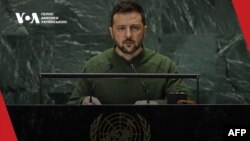 Зеленски во обраќањето на Генералното собрание на ОН истакна дека неговата земја никогаш нема да прифати договор наметнат однадвор и ги доведе во прашање мотивите на Кина и Бразил да ги поттикнат преговорите со Русија. 