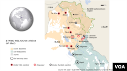 Iraq's ethnic religious areas