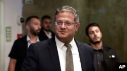FILE - Israel's National Security Minister Itamar Ben-Gvir in Jerusalem Aug. 27, 2023. Israel's internal security agency said on Sept. 27, 2023, that it had arrested five Palestinians in a plot allegedly hatched in Iran to target and spy on senior Israeli politicians.