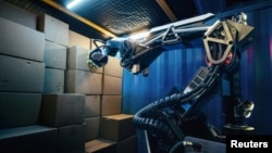 A Boston Dynamic's 'Stretch' robot is pictured in this picture obtained by Reuters on March 26, 2021. (Boston Dynamic/Handout via REUTERS)