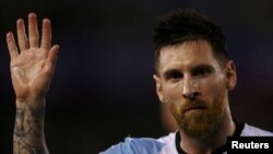 Lionel Messi jouant contre le Chili, Buenos Aires, le 23 mars 2017.