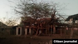 မြင်းခြံခရိုင် နွားထိုးကြီးမြို့နယ်ထဲက လက်ဝဲရွာကို စစ်ကောင်စီ လေကြောင်းတိုက်ခိုက်ခဲ့အပြီး မြင်ကွင်း (ဇန်နဝါရီ ၂၄၊ ၂၀၂၅)