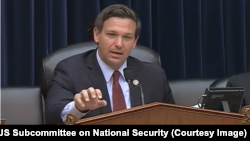 U.S. Republican Congressman Ron DeSantis chairs a July 17, 2018, House national security subcommittee hearing about the possibility of the U.S. recognizing Israel's annexation of the Golan Heights.