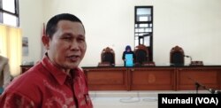 Ngadiyono, Caleg Gerindra yang juga Wakil Ketua DPRD Kabupaten Gunungkidul dicoret namanya dari DCT Pileg 2019. (Foto:VOA/Nurhadi)
