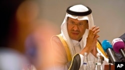 Saudi Energy Minister Prince Abdulaziz bin Salman attends a news conference that followed an OPEC meeting in Abu Dhabi, United Arab Emirates, Sept. 12, 2019.