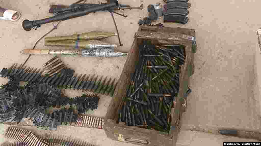 Ammunition captured from Boko Haram after an attack on Dikwa, Borno State, Nigeria, February 24, 2016.