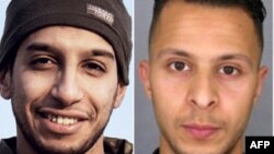 This combination of photos shows Abdelhamid Abaaoud, suspected mastermind of the November 13, 2015, Paris attacks, on the left, and suspect Salah Abdeslam, who remains at large.