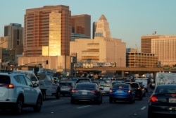 Traffic travels along a highway next to Los Angeles, California, U.S. October 11, 2019.