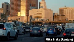 Traffic travels along a highway next to Los Angeles, California, U.S. October 11, 2019.